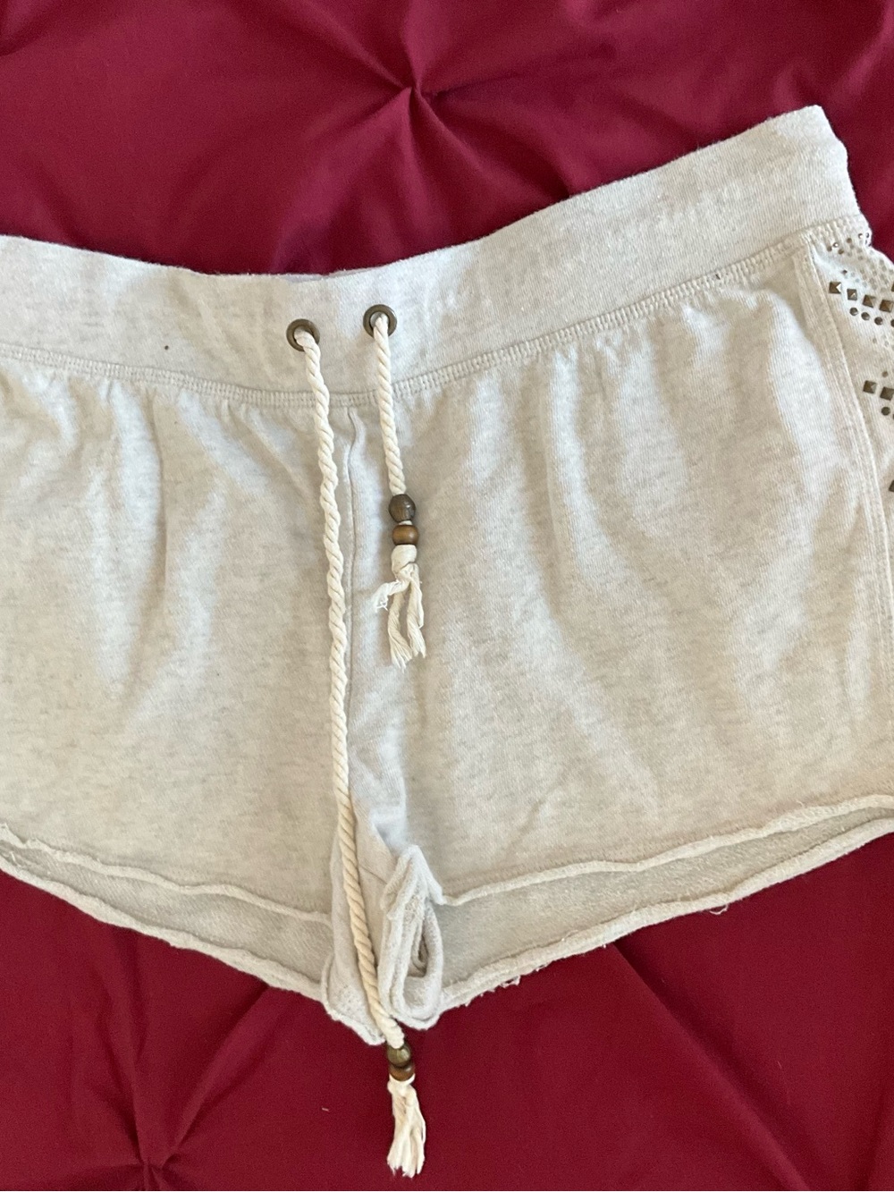 Maurices Cream Lounge Sleep Shorts with Braided Drawstring